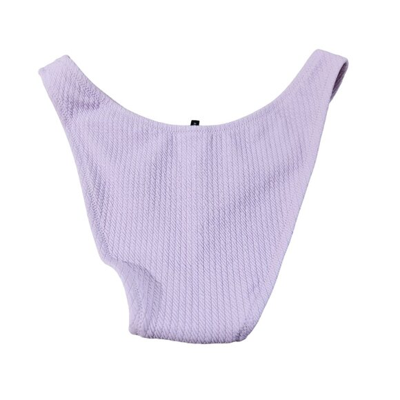 J. Crew Lilac Textured Curved Waist Cheeky Bikini Bottom New With Tags Womens S - Picture 2 of 16